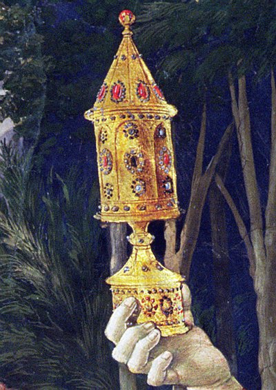 Detalle del ciclo del Viaje de los Reyes Magos en la capilla, c.1460 de Benozzo di Lese di Sandro Gozzoli